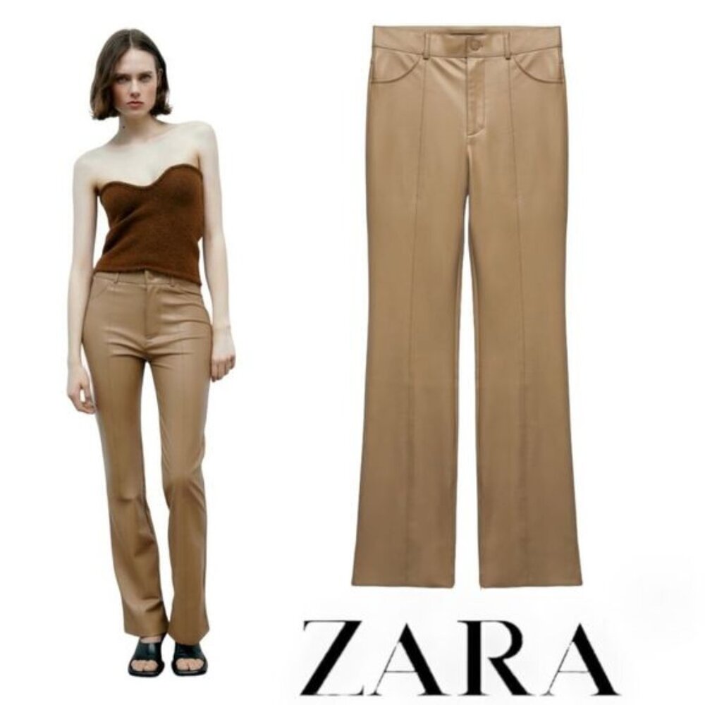 Zara Faux Leather Flared Pants